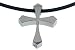 Titanium Cross Pendant with Black Rubber Cord