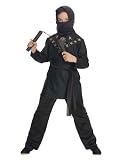 Black Ninja Costume: Boy's Size 12-14