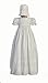 Girls Cotton Christening Gown Dresses with Bonnet Set - Baby or Infant Girl's Christening Dress - 6 Months White