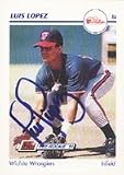 Luis Lopez, Wichita Wranglers - Padres Affiliate, 1991 Line Drive Pre-Rookie Autographed Card