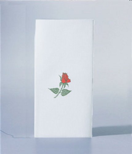 Simulinen Weave Embossed Cloth-Like Dinner Napkins w / Rose -- (Full Case of 300) * Feels Just Like Linen! *