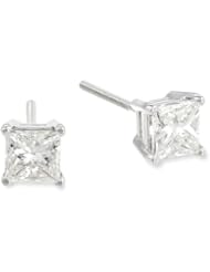 IGI Certified 18k Gold Princess-Cut 4-Prong Diamond Studs (3/4 cttw, H-I Color, SI1-SI2 Clarity)
