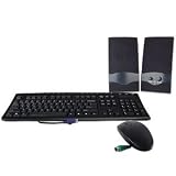 3-in-1 PS/2 Keyboard/3-Button Scroll Mouse/Speaker Set (Black)
