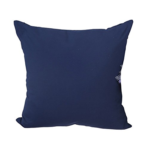 Deconovo Super Soft Home Decorative Hand Made Pillowcase Cushion Cover With Invisible Zipper 18"x18" Inch,Navy Blue,Double Lined
