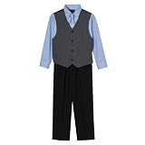 Boys Cherokee® 4pc Vest and Tie Set - Grey/Blue