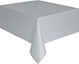 54"x108" Plastic Tablecloth Silver
