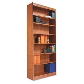 Alera Wood Veneer 2-Shelf Radius Corner Bookcase, Finished Back, 36 x 12 x 30, Cherry... by Alera