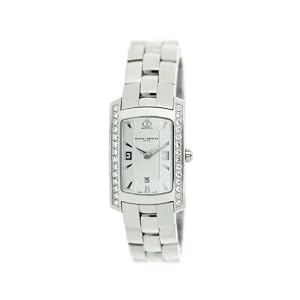 Baume and Mercier Hampton Milleis Ladies MOA08513 Silver Dial Diamond Bezel Steel Watch