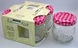 Bernardin Collection Elite Mason Jars - 236 mL - Gingham - Red