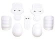 BIKE Youth 7-Piece Adjstbl Snap Pd Se (White -  Style BYIS70B)