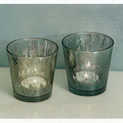 Mercury Glass Candle Holders Two Holders