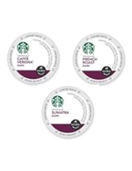 Grocery: 30 Pack - Starbucks Variety Coffee K-Cup Featuring 3 Dark Roast for Keurig Brewers - French Roast, Sumatra, Caffe Verona