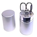 Brushed Aluminium 4 Piece Manicure Set Drum