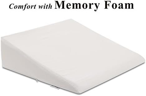InteVision Extra-Large Foam Wedge Bed Pillow (33 x 30.5 x 7.5. Color: White) with High Quality, 400 Thread Count, 100% Egyptian Cotton Cover by InteVision