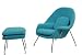 Lexington Modern Eero Saarinen Style Womb Chair and Ottoman Set, Baby Blue