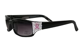 Small black framed Breast Cancer Ribbon Sunglasses