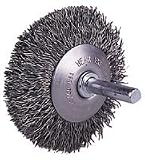 Weiler 3 Stem-Mounted Flared .006 Stainless Steel Wire Wheel With 1/4 Stem