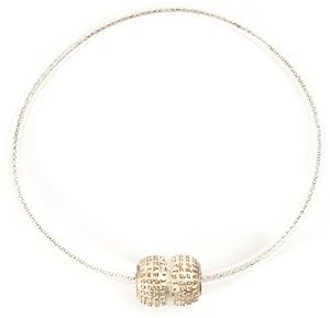 Double Ball Bead Necklace: Silver