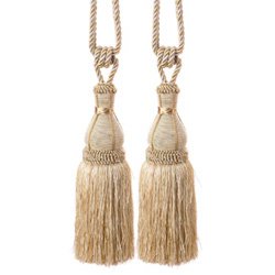 Pair of Ivory and Cream Alexandra Tassels by Luxury Lane