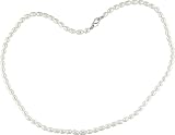 18 5-5.5mm FW Rice White Pearl Necklace w/Metal Clasp