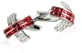 Crystal Cufflinks in Red With Gift Box