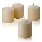 French Vanilla Pillar Scented Candles 3" Tall X 3" Wide Set of 4