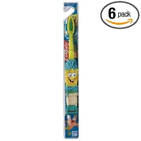 Colgate Toothbrush, Ages 5+, Spongebob Squarepants, Extra Soft, (6 Manual Toothbrushes)