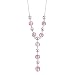 Delicious Glamour: Sterling Silver Designer Inspired Y-Necklace with Pink Murano Lampwork Silver Foil beads and Silver beads
