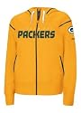 Green Bay Packers Dazzle Trim Womens NFL Hoodie, Hooded Fleece Jacket, Yellow
