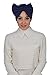 Bonnet for Women Instant Cotton Scarfs Bowtie Wrap Modesty Turban Cap Navy Blue