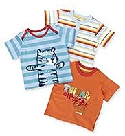 3 Pack Pure Cotton Assorted Safari T-Shirts