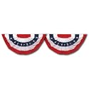Valley Forge Decorator Fan Kit-- Two Pack Of 3-Foot x 1-1/2-Foot Pleated Mini Fans With Stars Bunting