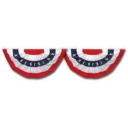 Valley Forge Decorator Fan Kit-- Two Pack Of 3-Foot x 1-1/2-Foot Pleated Mini Fans With Stars Bunting