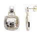 Sterling Silver and 14K Yellow Gold Diamond Earrings