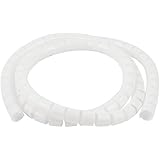 Flexible Spiral Tube Cable Wire Wrap Cord Management 1.5M 5Ft White
