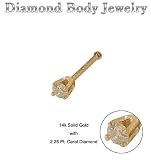 Genuine Diamond 14k Solid Gold Nose Bone