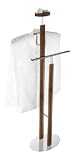 Wenko 18555100 Herrendiener Lugo - mit Ablage, Holz-Chrom, 49 x 121 x 27 cm, Walnuss-Optik