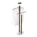 Wenko 18555100 Herrendiener Lugo - mit Ablage, Holz-Chrom, 49 x 121 x 27 cm, Walnuss-Optik