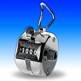 Chrome Hand Tally Counter 4 Digit Number Clicker Golf 80087
