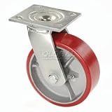 Heavy Duty Swivel Plate Caster 5" Polyurethane Wheel 500 Lb. Capacity
