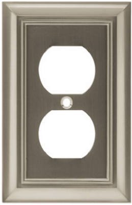 Childrens Toyshop  Tools & Hardware : Brainerd 64234 Single Nickel Duplex Outlet Wall Plate