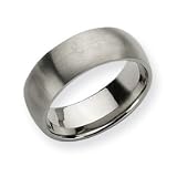 Titanium Brush Comfort Fit Domed 8mm Wedding Band Size 14.5