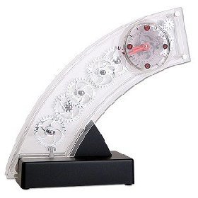 GEAR-UP Executive Clock Silver Base/ Black Hands