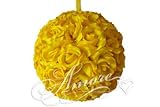 12 Inches Wedding Silk Pomander Kissing Ball Saffron Yellow
