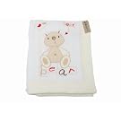 Baby Unisex Cream Bear Design Fleece Pram Blanket Bedding (Ideal Gift)