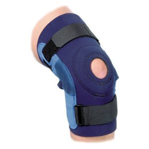 Trainer's Choice Double Hinged Knee Brace with Aluminum Stays, Blue, Large