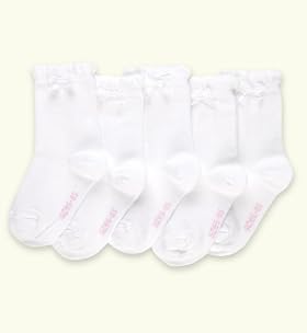 5 Pairs of Cotton Rich Ruffle Trims Bow Socks