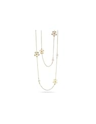 I. Reiss 14K Gold 36 Wrap-Around Fresh-Water and Flower Motif Necklace.