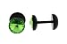 Black Bioflex Fake Plug with Green - 16g Ear Wire - 2G Fake (Sold as Pair)
