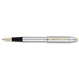 Cross Townsend, Medalist, Fountain Pen, in Polished Chrome and 23 Karat Gold Plate with 23 Karat Gold Plated Nib Medium (506-MF)